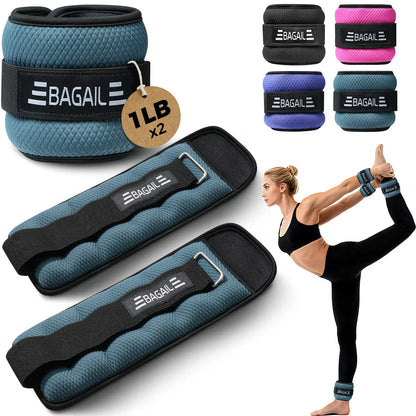 【Summervibes】Bagail Ankle and Wrist Weights for Women & Men, 1 Pair 1/2/4/6/8/10 LBS Leg Weight with Sleek Design & Secure Fit, Arm Weighted Set for Walking, Running, Home Fitness & Physical Therapy Outdoorfun Workout Band