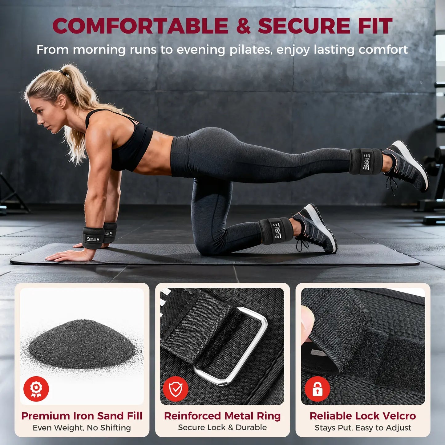 【Summervibes】Bagail Ankle and Wrist Weights for Women & Men, 1 Pair 1/2/4/6/8/10 LBS Leg Weight with Sleek Design & Secure Fit, Arm Weighted Set for Walking, Running, Home Fitness & Physical Therapy Outdoorfun Workout Band