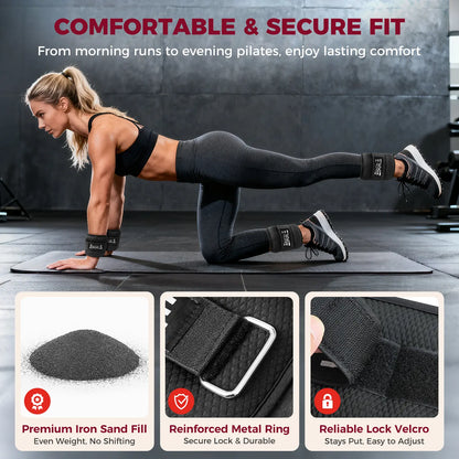 【Summervibes】Bagail Ankle and Wrist Weights for Women & Men, 1 Pair 1/2/4/6/8/10 LBS Leg Weight with Sleek Design & Secure Fit, Arm Weighted Set for Walking, Running, Home Fitness & Physical Therapy Outdoorfun Workout Band