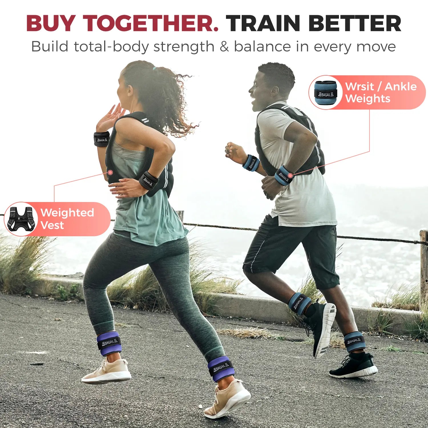 【Summervibes】Bagail Ankle and Wrist Weights for Women & Men, 1 Pair 1/2/4/6/8/10 LBS Leg Weight with Sleek Design & Secure Fit, Arm Weighted Set for Walking, Running, Home Fitness & Physical Therapy Outdoorfun Workout Band