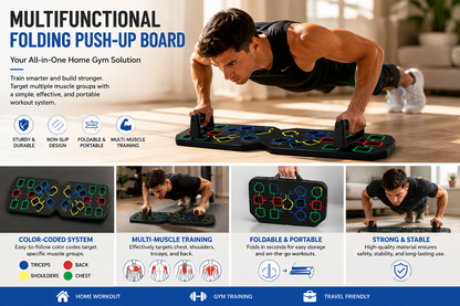Multifunctional Folding Push up Board Set Bracket Abdominal Muscle Training Equipment Portable Push up Board Exercise Training