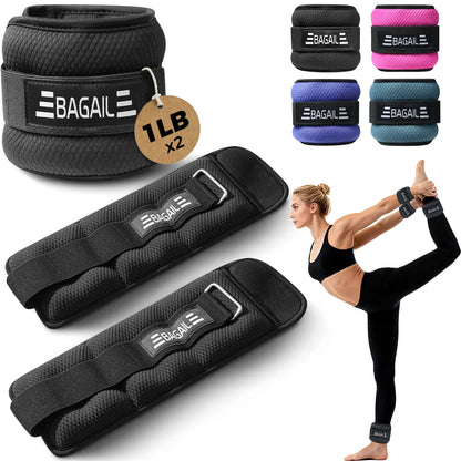 【Summervibes】Bagail Ankle and Wrist Weights for Women & Men, 1 Pair 1/2/4/6/8/10 LBS Leg Weight with Sleek Design & Secure Fit, Arm Weighted Set for Walking, Running, Home Fitness & Physical Therapy Outdoorfun Workout Band