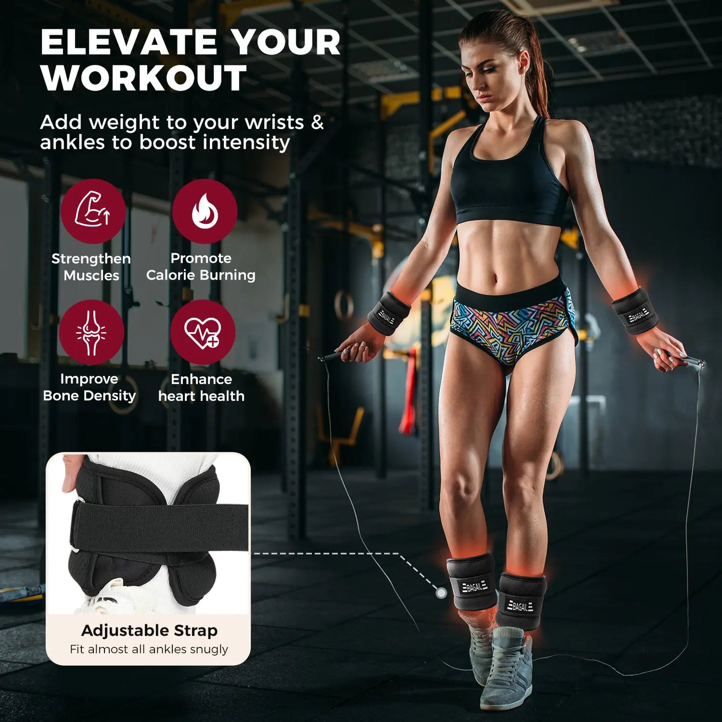 【Summervibes】Bagail Ankle and Wrist Weights for Women & Men, 1 Pair 1/2/4/6/8/10 LBS Leg Weight with Sleek Design & Secure Fit, Arm Weighted Set for Walking, Running, Home Fitness & Physical Therapy Outdoorfun Workout Band