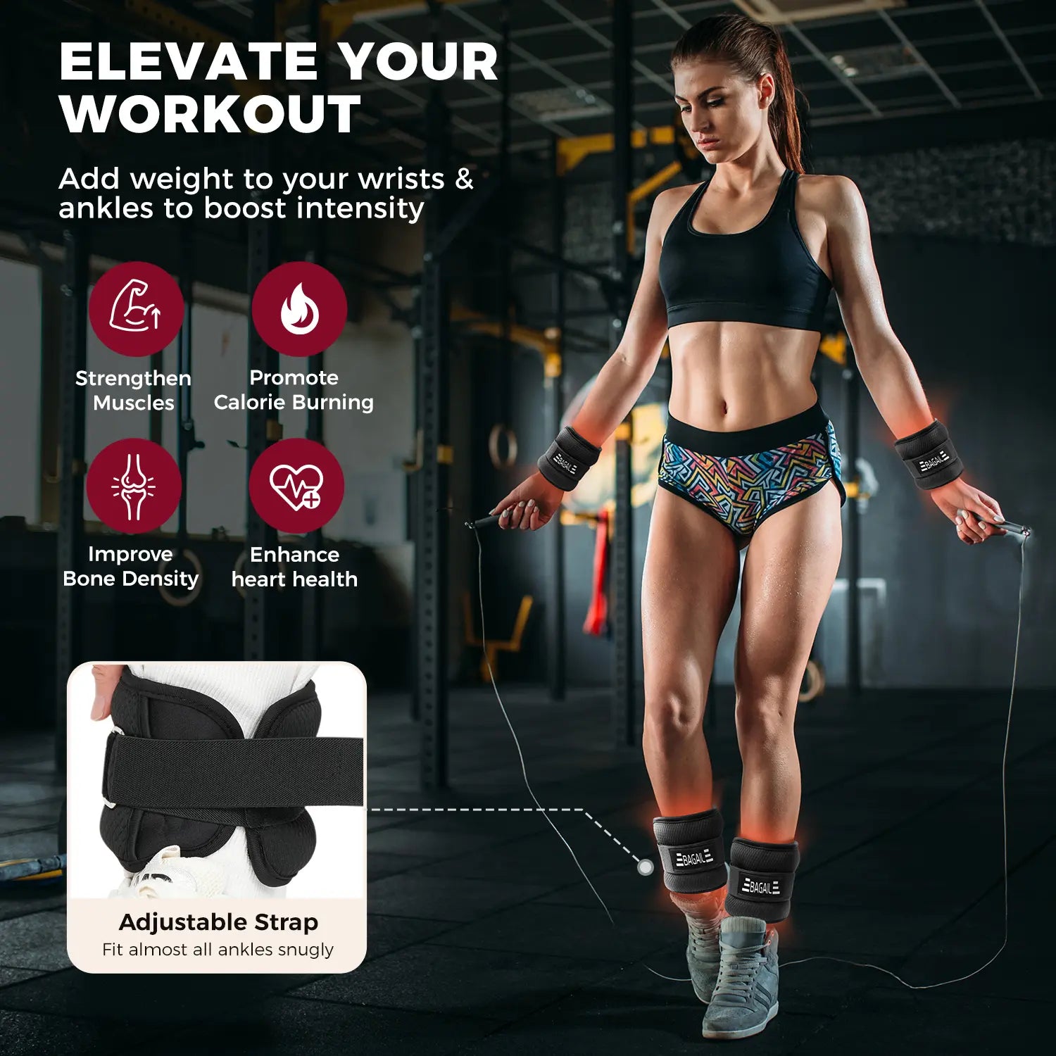 【Summervibes】Bagail Ankle and Wrist Weights for Women & Men, 1 Pair 1/2/4/6/8/10 LBS Leg Weight with Sleek Design & Secure Fit, Arm Weighted Set for Walking, Running, Home Fitness & Physical Therapy Outdoorfun Workout Band